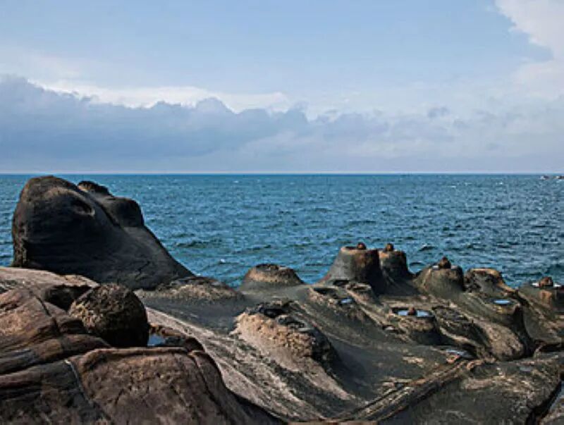 Close-up of Candlestick Rock with 'flame' feature