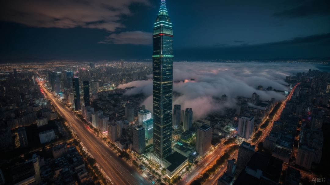 Taipei 101 skyscraper dominating the city skyline