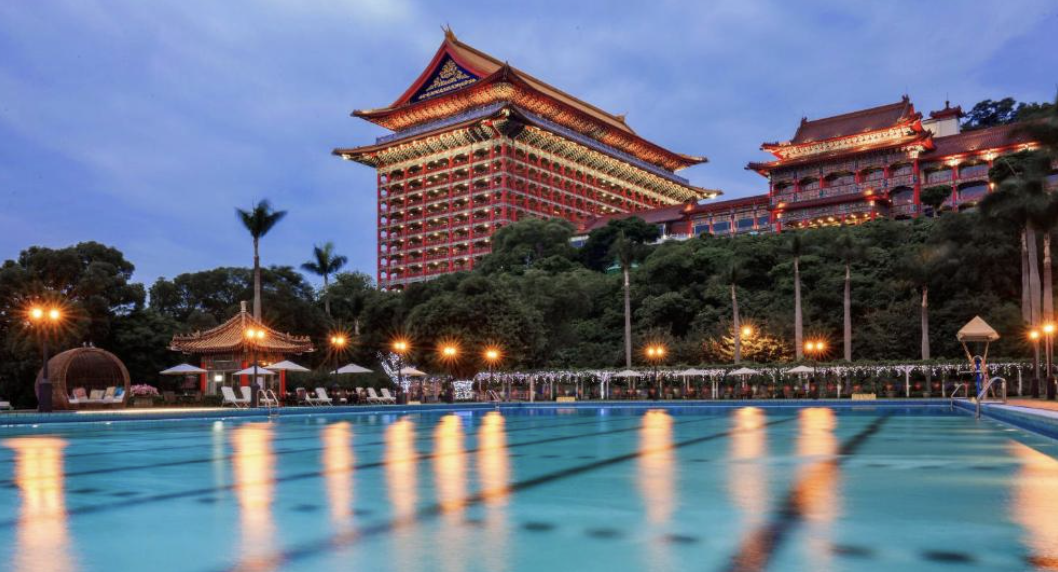 Grand Hotel Taipei exterior at night
