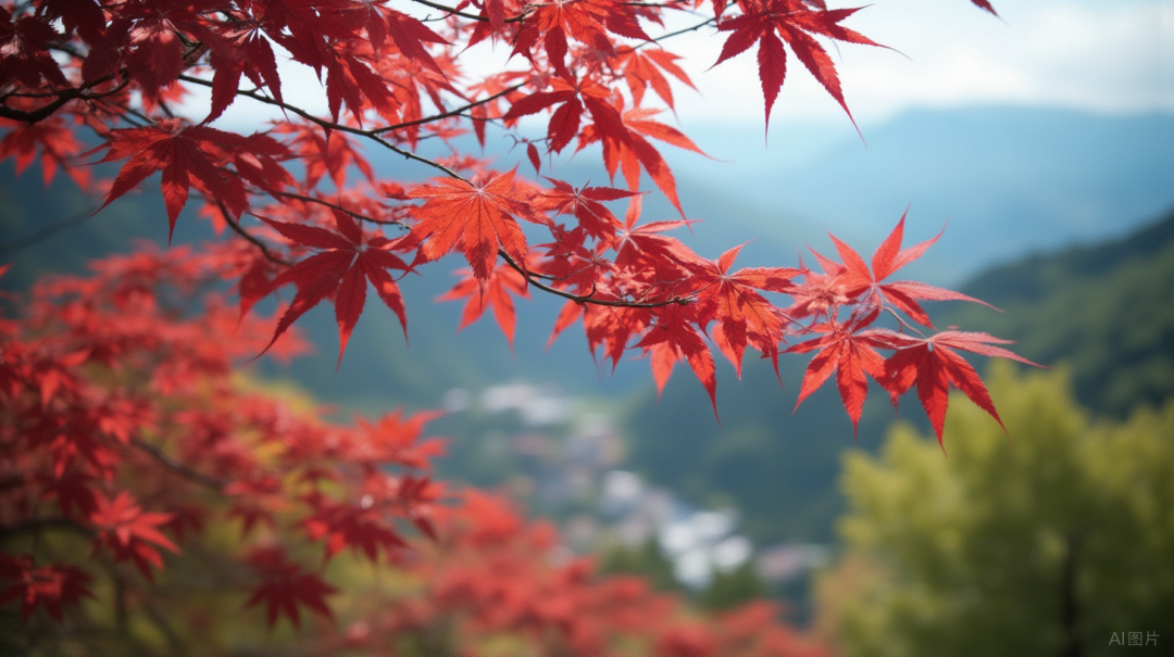 Alishan steam train winding through vibrant fall foliage