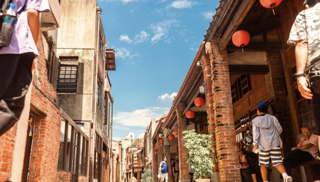 Dihua Street with traditional shops and modern art