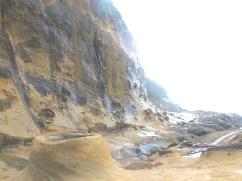 Pearl stones on a wave-cut platform