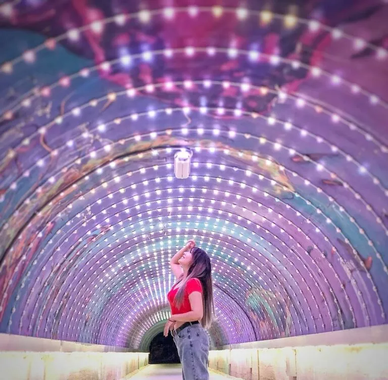 Cijin Starry Sky Tunnel with colorful lights