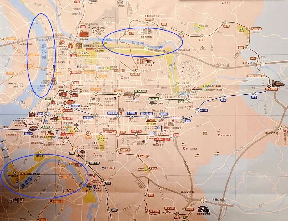 Scenic view of Keelung River in Taipei