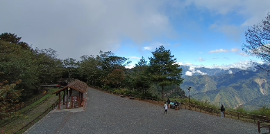 Alishan steam train winding through vibrant fall foliage