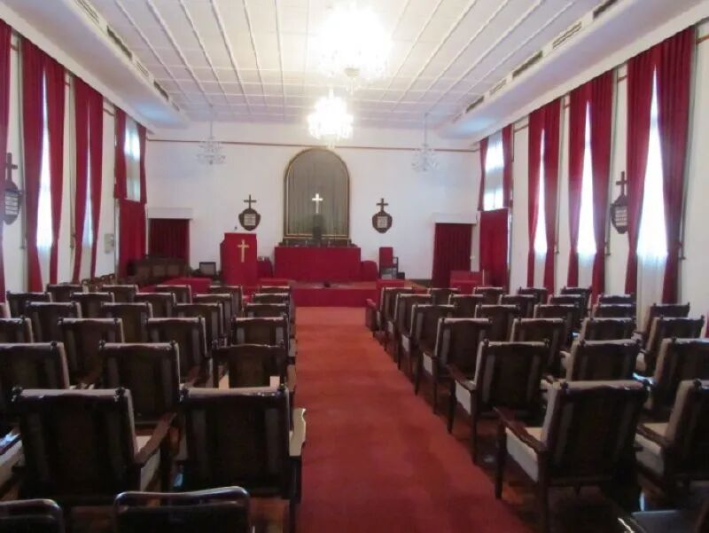 Interior of Kage Hall with seating