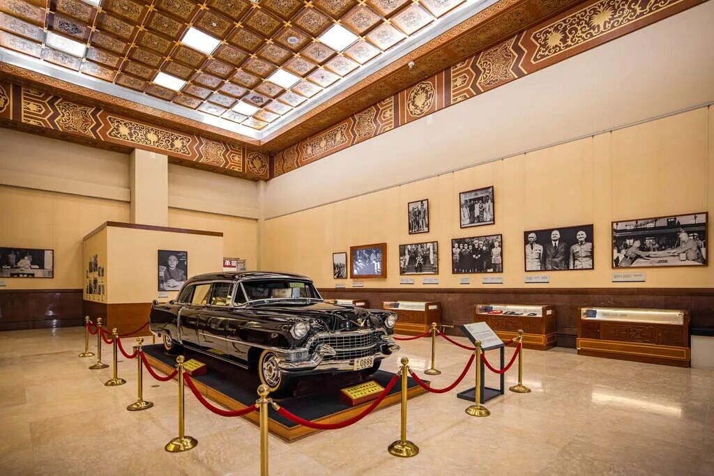 Chiang Kai-shek's Cadillacs Several vintage Cadillac cars, once used by Chiang Kai-shek, on display in the exhibition hall.