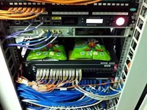 Bags of Guai Guai snacks placed on server racks